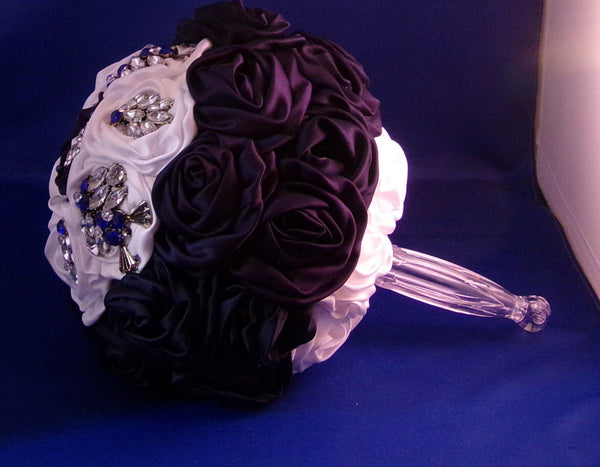 Bouquets - Blue Black Satin Rose Bouquet