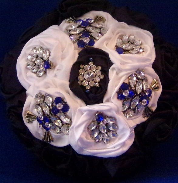 Bouquets - Blue Black Satin Rose Bouquet