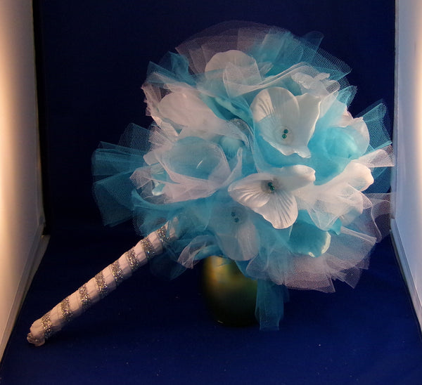 Bouquet-Teal Tulle Whimsey